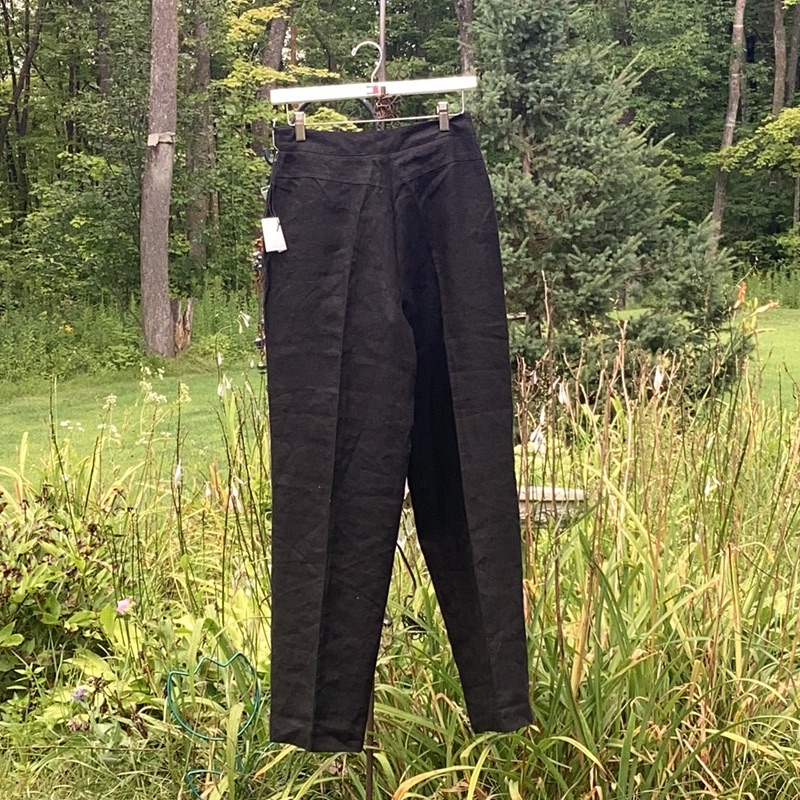 Linen Pant Black Hi Waist Pants Deadstock Jillian Jones Nwt Sz 8